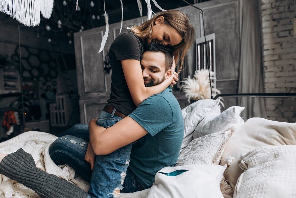 woman hugging man who increased potency