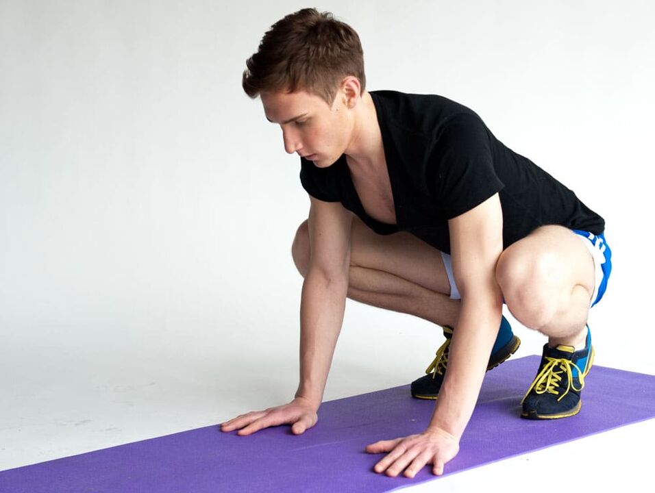 Sapo exercise to work the muscles in a man's pelvic region